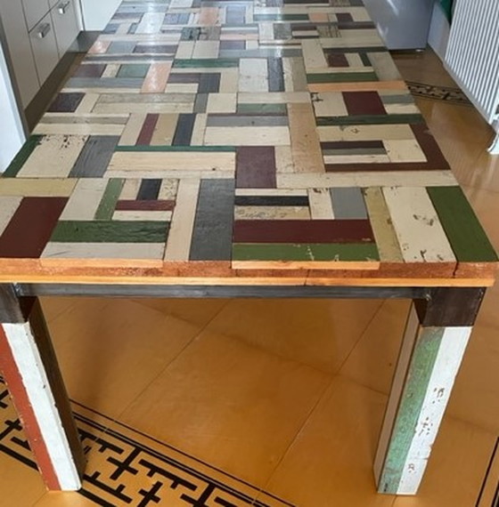 Image 1 of Design Tisch aus Altholz Stil Piet Hein Eek 200x100 cm