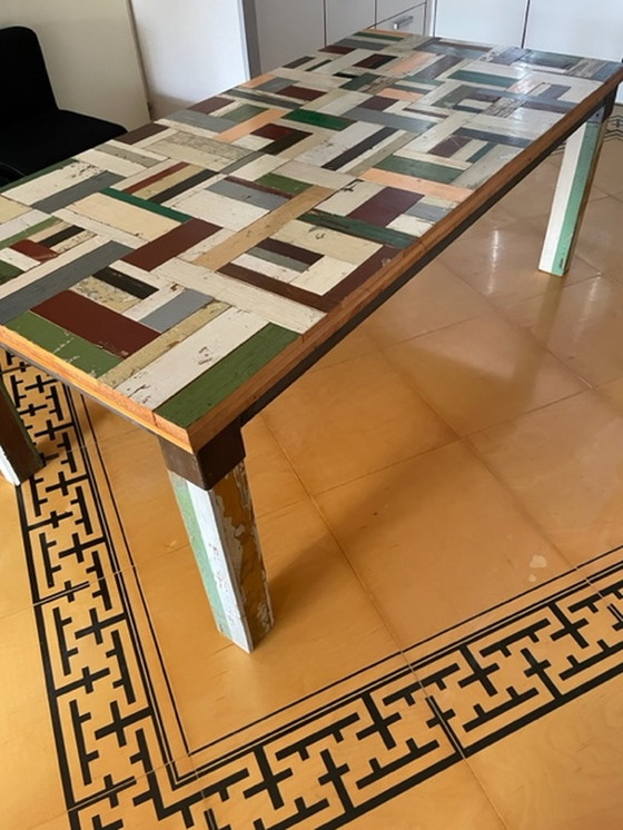 Image 1 of Design Tisch aus Altholz Stil Piet Hein Eek 200x100 cm