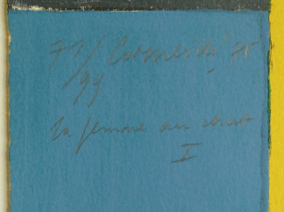 Image 1 of Corneille - signierte Lithographie - Frau mit Katze