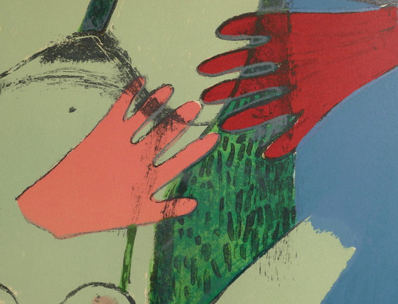 Image 1 of Corneille - signierte Lithographie - Frau mit Katze