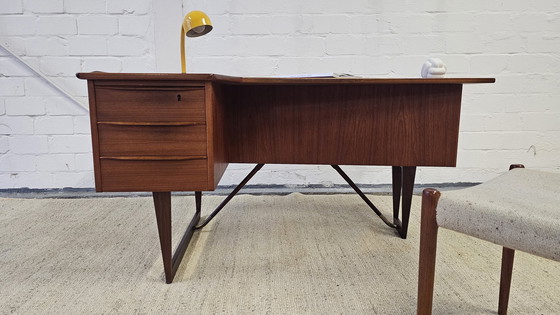 Image 1 of Peter Løvig Nielsen Desk 60S 70S Teak Mid Century Schreibtisch 