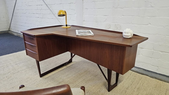 Image 1 of Peter Løvig Nielsen Desk 60S 70S Teak Mid Century Schreibtisch 