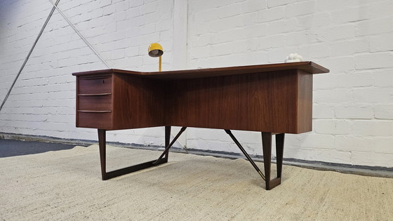 Image 1 of Peter Løvig Nielsen Desk 60S 70S Teak Mid Century Schreibtisch 