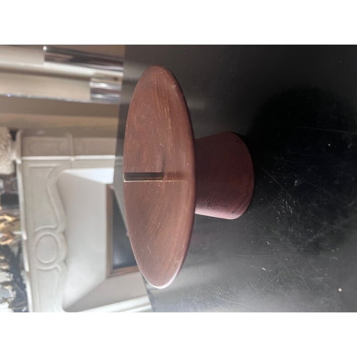 Skandinavischer Vintage-Kerzenständer aus Teakholz und Messing, 1960