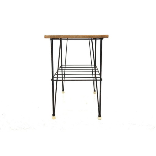 Vintage "Stringbord" Beistelltisch aus Teakholz und Metall, Schweden 1950