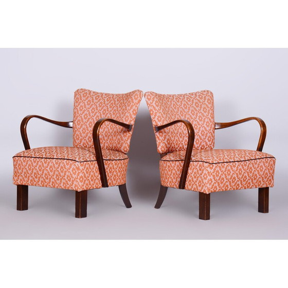 Image 1 of Paar Vintage Art Deco Sessel aus Buchenholz, 1930er Jahre