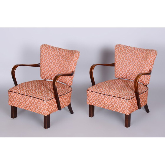 Image 1 of Paar Vintage Art Deco Sessel aus Buchenholz, 1930er Jahre