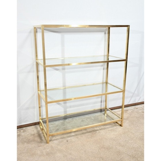 Image 1 of Vintage-Regal aus Messing und Glas mit 4 Ebenen, 1970