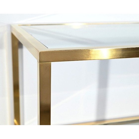 Image 1 of Vintage-Regal aus Messing und Glas mit 4 Ebenen, 1970