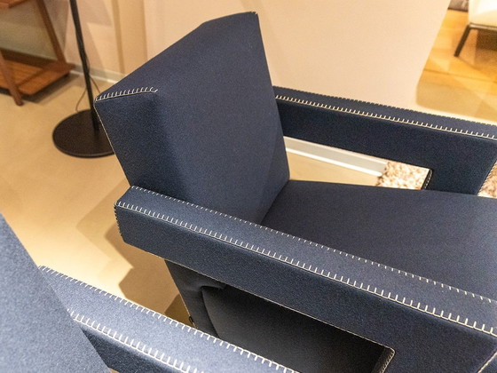 Image 1 of Cassina Sessel 637 Utrecht (New-Never Used) In Blu Wool.