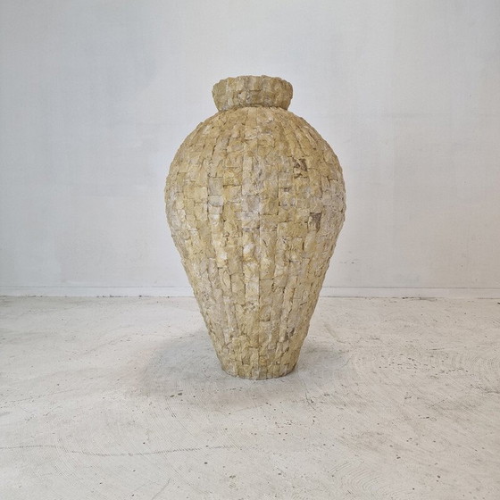 Image 1 of Pflanzgefäß aus Mactan-Stein, Italien 1980