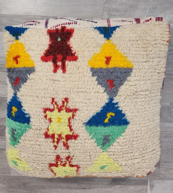 Image 1 of Schöne Neon Berber Pouf, marokkanische Sitzkissen.