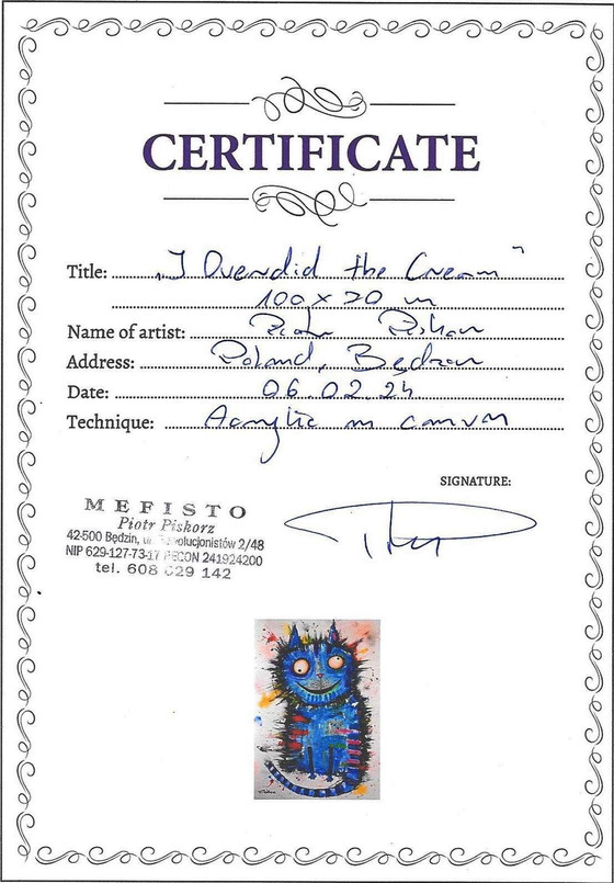 Image 1 of Piotr Piskorz "Ich habe zu viel Sahne gegessen" XL