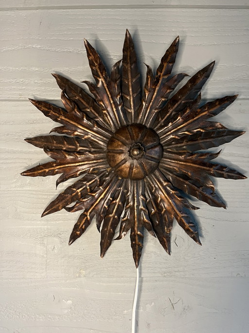 Mid Century Sunburst Wandleuchte