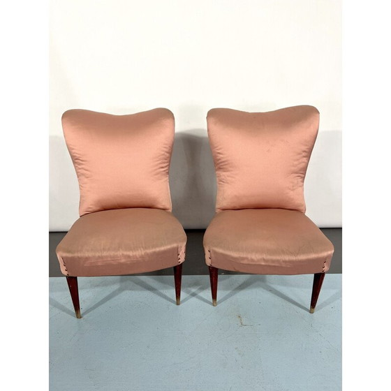 Image 1 of Paar italienische Clubsessel aus Stoff, 1950er Jahre