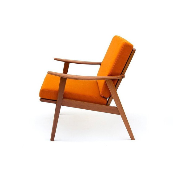Image 1 of Skandinavischer Vintage-Sessel aus Teakholz und Wolle, 1960er Jahre
