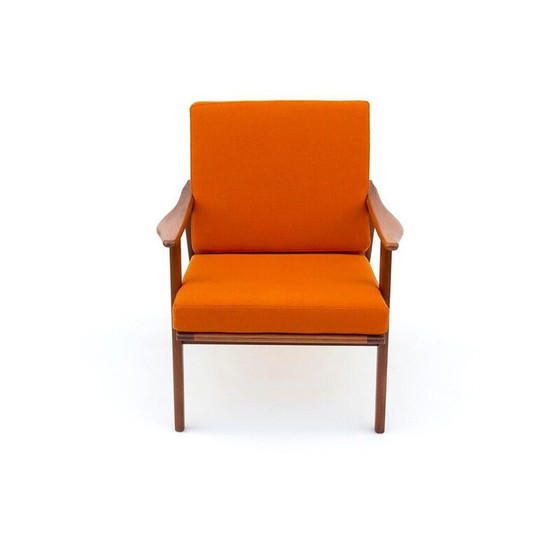 Image 1 of Skandinavischer Vintage-Sessel aus Teakholz und Wolle, 1960er Jahre