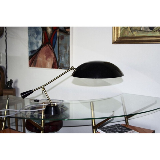 Image 1 of Vintage-Lampe aus vergoldetem Messing von Bruno Gatta für Stinovo, Italien 1950