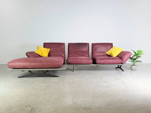 Koinor Ecksofa Marylin Design Couch Rot Wildleder