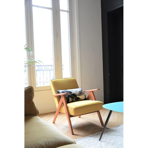 Vintage Sessel Kompas gelb 1970