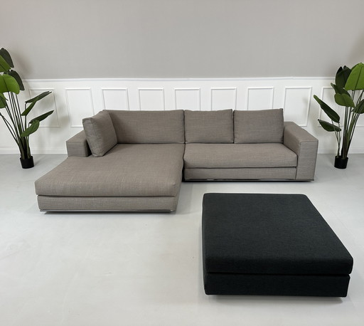 Minotti Hamilton Sofa Stoff Couch + Hocker Ausstellungsstück