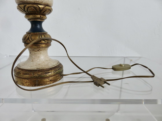 Image 1 of Barocklampe Aus Vergoldetem Holz Und Polychrom, 1960