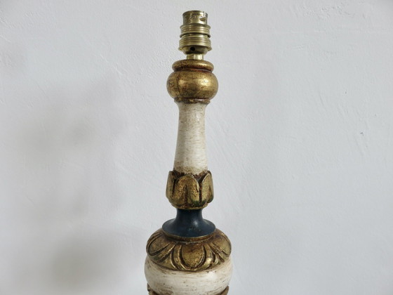 Image 1 of Barocklampe Aus Vergoldetem Holz Und Polychrom, 1960