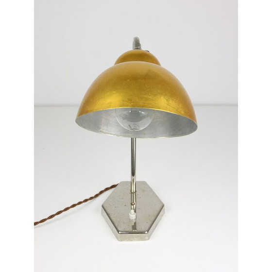 Image 1 of Tischlampe aus goldfarbenem Aluminium und Chrom, 1960