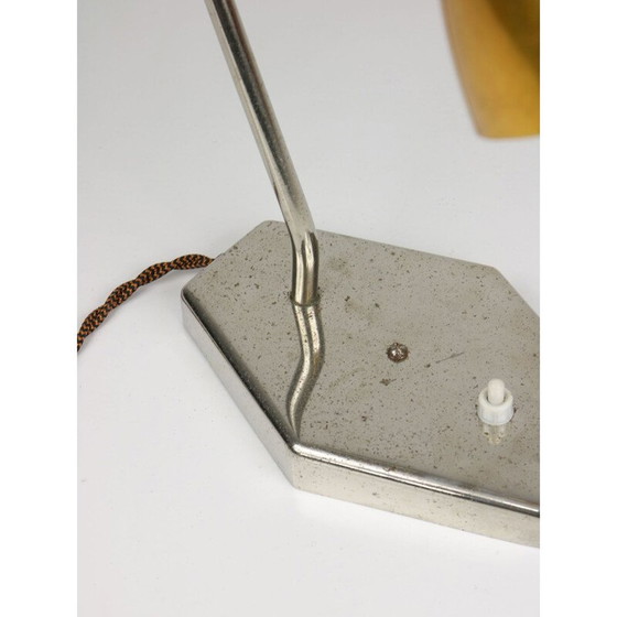Image 1 of Tischlampe aus goldfarbenem Aluminium und Chrom, 1960