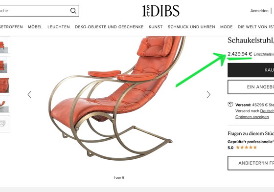 Image 1 of Absolute Weltklasse // Cooper Schaukelstuhl Wurde 1851 Auf Der „Weltausstellung" In England Vorgestellt.