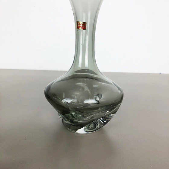 Image 1 of Satz von 3 kubischen Vasen aus mundgeblasenem Kristallglas von Friedrich Kristall, Deutschland 1970