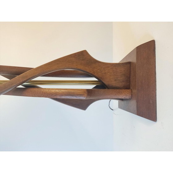 Image 1 of Paar Vintage-Lampen aus Walnussholz und Messing, Vereinigte Staaten 1960