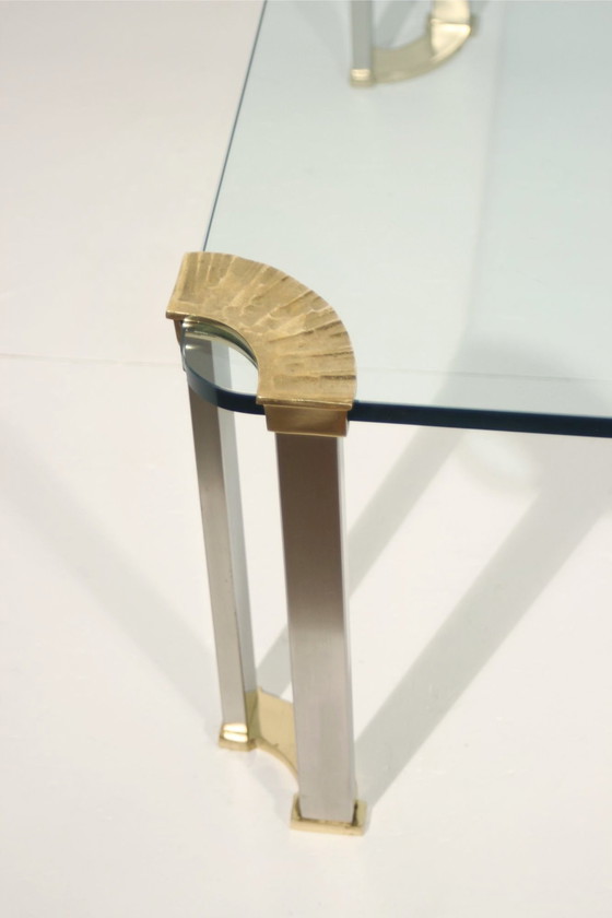 Image 1 of Vintage Couchtisch Aus Bronze & gehärtetem Glas Design Peter Ghyczy, 1970S
