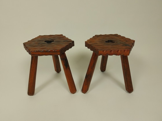 Image 1 of 2 X Vintage Spanisch Brutalist Hocker