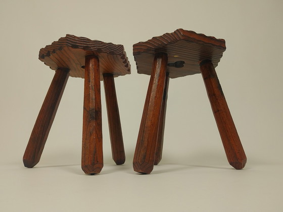 Image 1 of 2 X Vintage Spanisch Brutalist Hocker