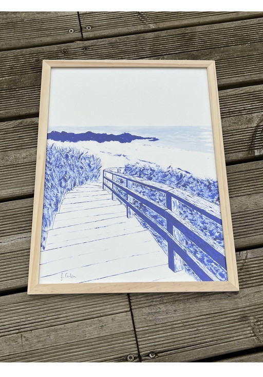 Strand der Dünen. Acryl Von Frédéric Cadiou