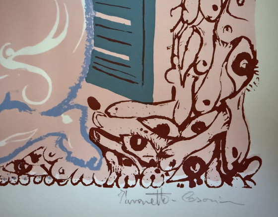 Image 1 of Favaretto Casarini: "Vivere Mosesti". Farblithographie, handsigniert und nummeriert. In ausgezeichnetem Zustand.