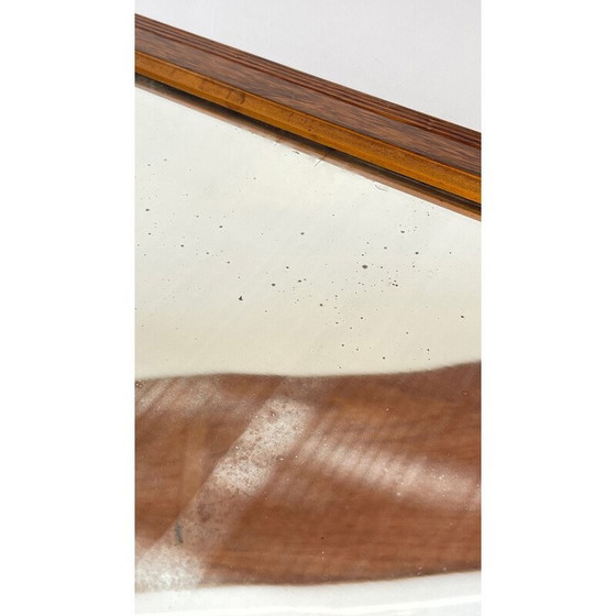 Image 1 of Vintage Art Deco Spiegel mit Holzrahmen und Silberbeschichtung, 1920