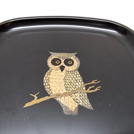 Image 1 of Vintage Couroc Teller mit Eule