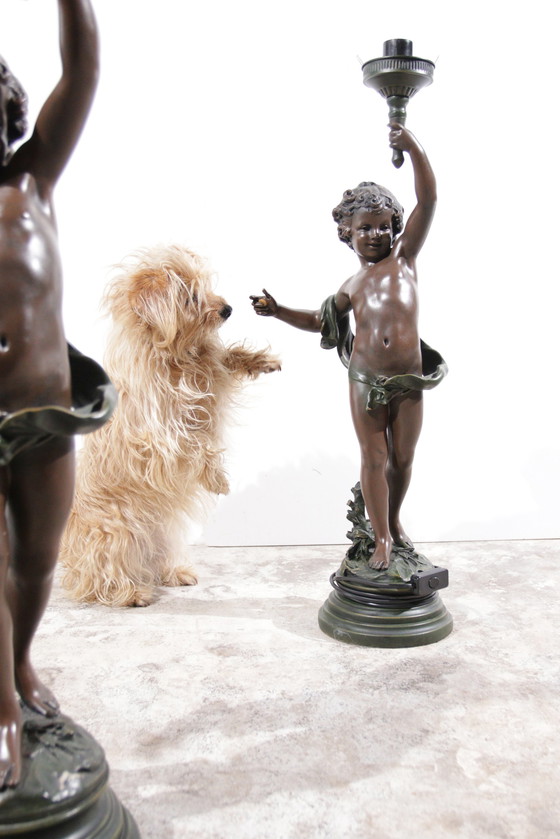 Image 1 of 2x Putti-Lampen A Moreau