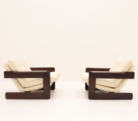 Image 1 of 2x Brutalist Lounge Chairs