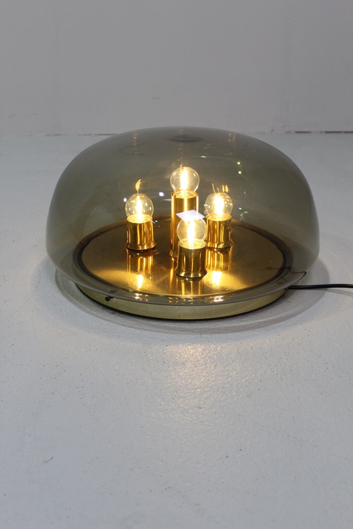 Vintage Kaiser Leuchte Deckenleuchte, Wandleuchte - 1970er, Rauchglas