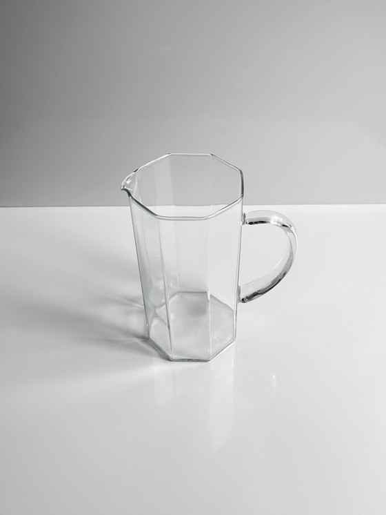 Image 1 of Octime Karaffe Luminarc Glas Achteckig Saft Wasser Krug Kanne 80Er Art Deco Revival Frankreich