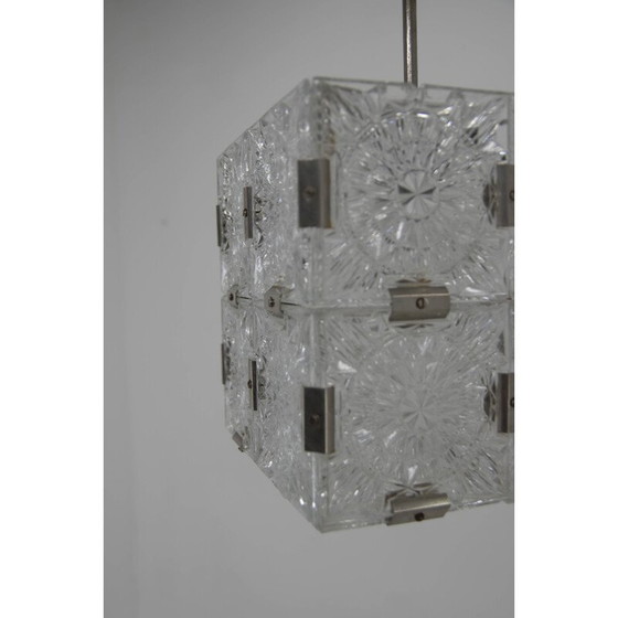 Image 1 of Mid Century Glas-Hängeleuchte von Kamenicky Senov, Tschechoslowakei 1970er Jahre