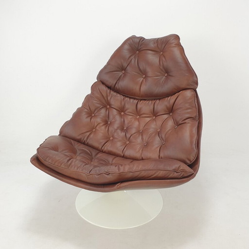 Mid Century Leder Sessel F588 von Geoffrey Harcourt für Artifort, 1960er Jahre