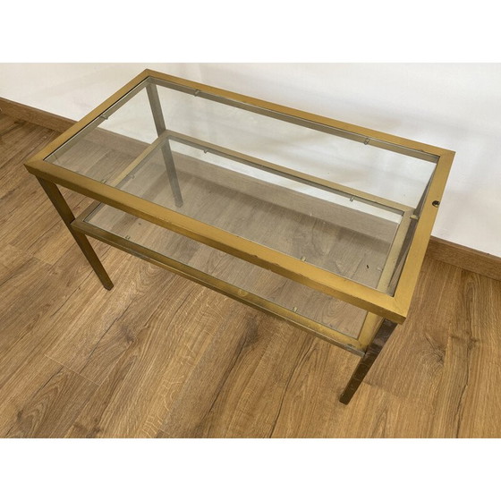 Image 1 of Vintage Couchtisch aus vergoldetem Metall und Glas