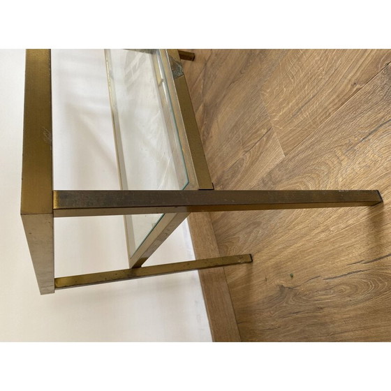 Image 1 of Vintage Couchtisch aus vergoldetem Metall und Glas
