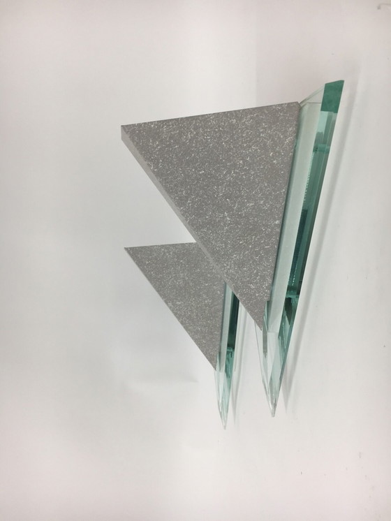 Image 1 of 4x Metall-Wandlampen aus Lucite, 1980er Jahre