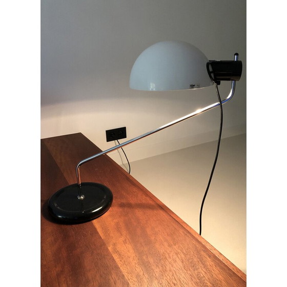 Image 1 of Vintage Tischlampe aus schwarz lackiertem Metall "Libellula" von Emilio Fabio Simion für Harvey Guzzini, Italien 1970