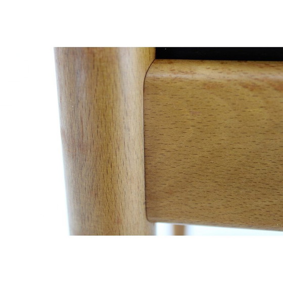 Image 1 of Vintage Hocker aus Leder und Buche, Dänemark 1960